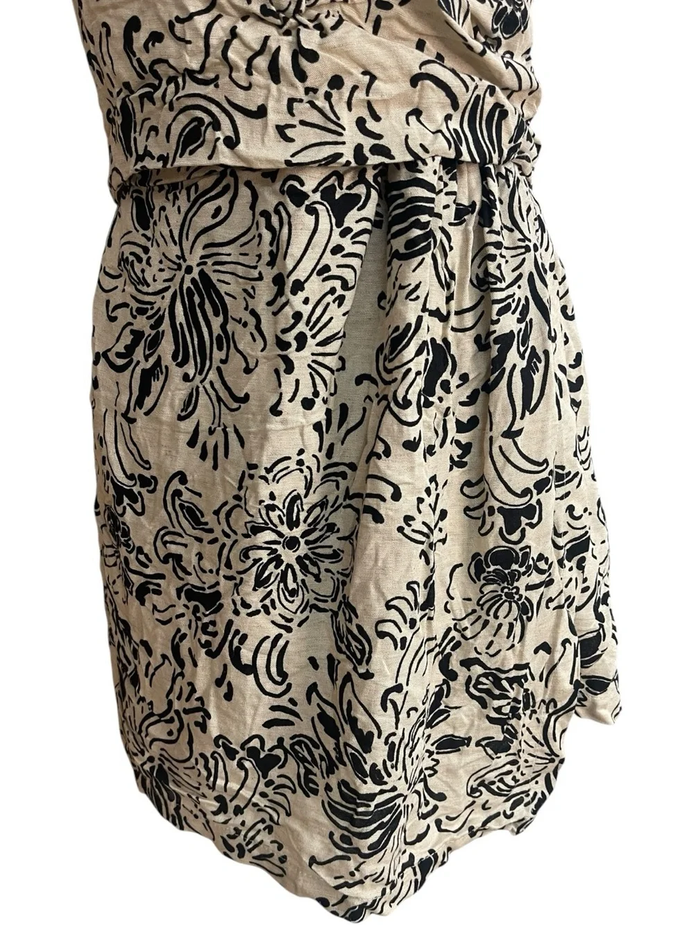 Zara Printed Rustic Playsuit Romper Ecru Black